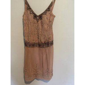 Sue Wong Nocturne Sequin Beaded Dress 6 Sandalwood Blush Pink Cocktail Party NWT